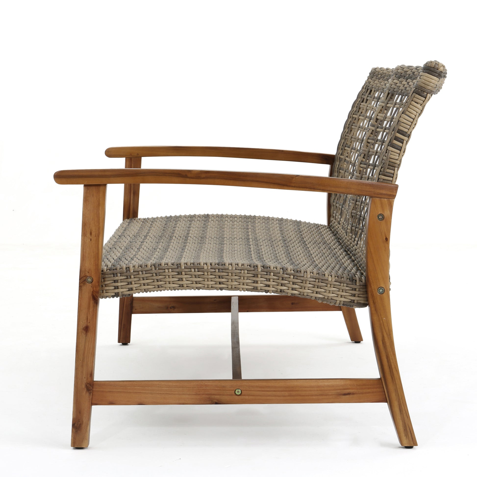 Hampton Wood Wicker Seat Natural Grey Acacia Wood