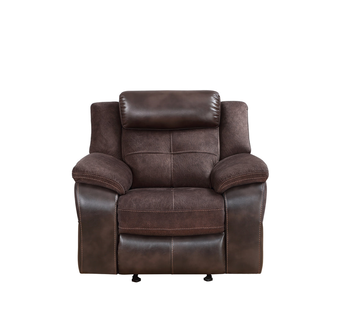 Pueblo Reclining Chair Coffee Dark Brown Faux Leather