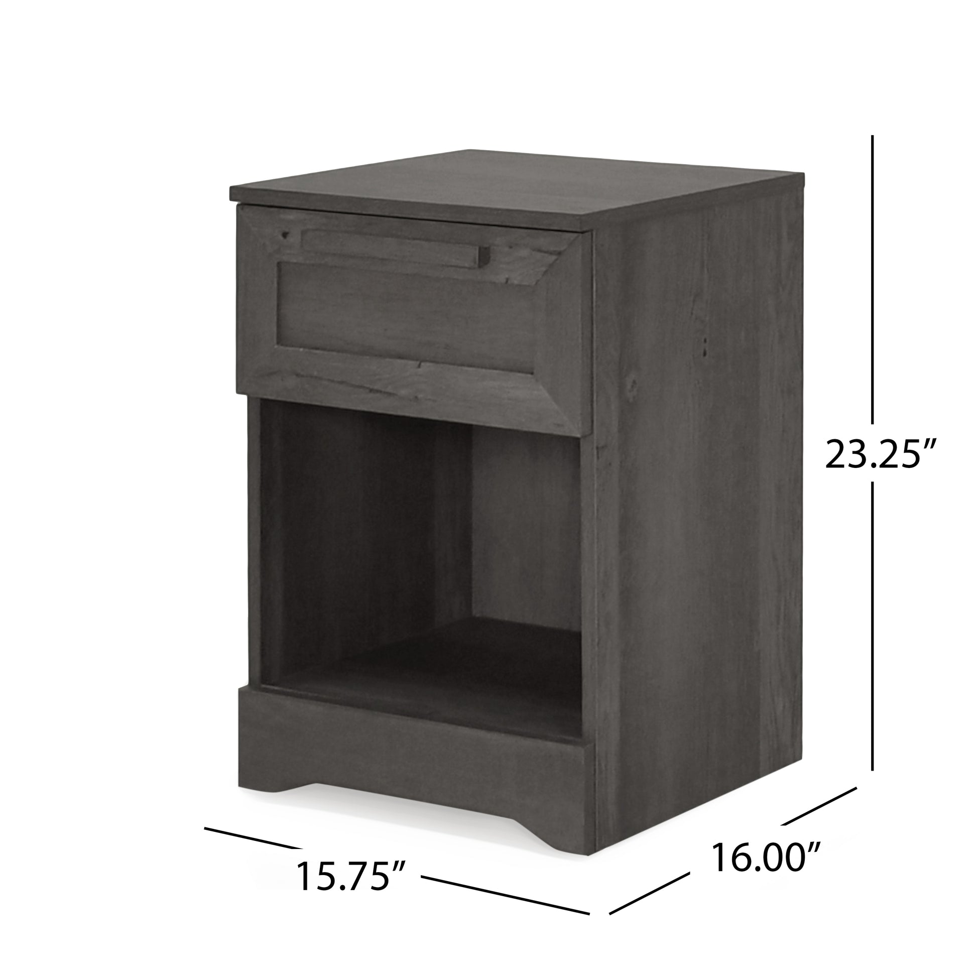 Delaney 1 Drawer Nightstand Grey Mdf