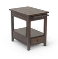 Rustic Wooden End Table Warm And Elegant Design Storage Space, Durable Construction Cherry Solid Wood Mdf