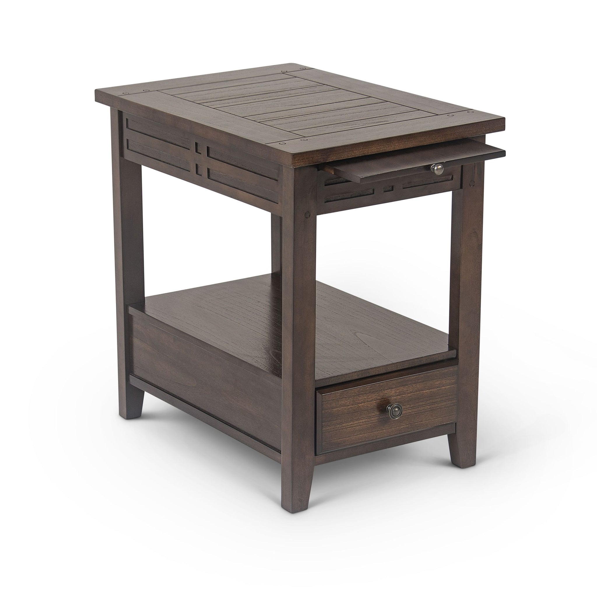 Rustic Wooden End Table Warm And Elegant Design Storage Space, Durable Construction Cherry Solid Wood Mdf