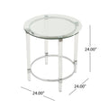 Round End Table Clear Glass