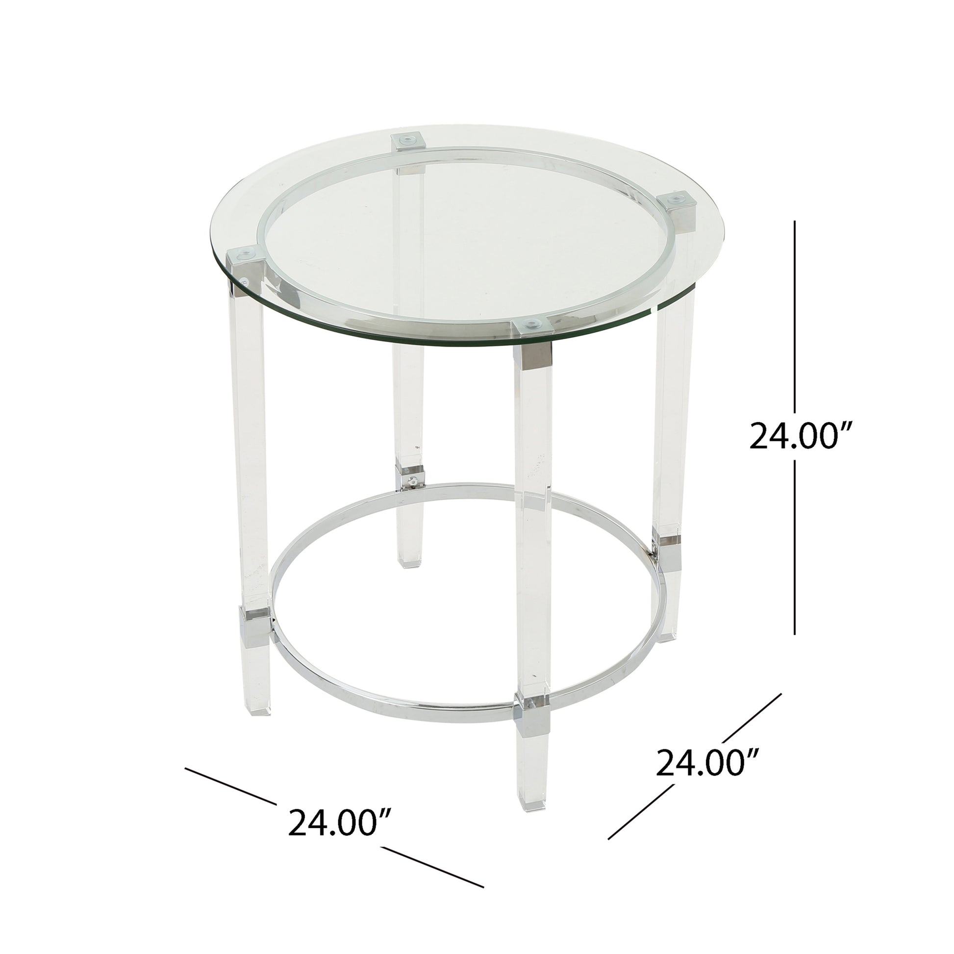 Round End Table Clear Glass