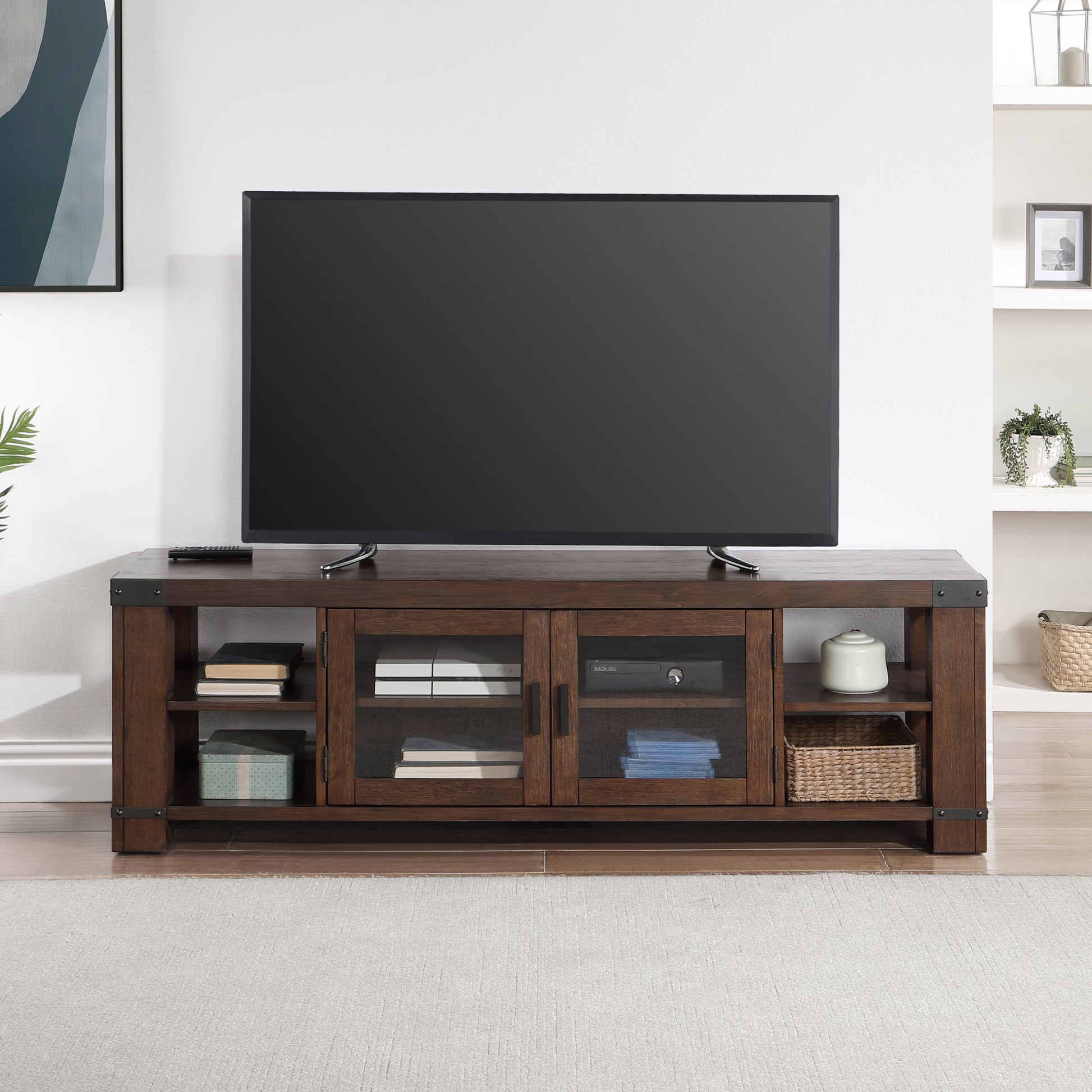 Arusha Tv Stand Brown Brown 70 79 Inches Wood