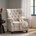 Recliner Chair Beige Fabric