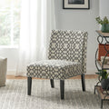 Accent Chair Grey Ivory Fabric