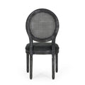 Dinning Chairs Mp2 Set Of 2 Grey Wood Fabric Rattan