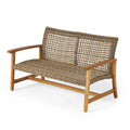 Hampton Wood Wicker Seat Natural Grey Acacia Wood