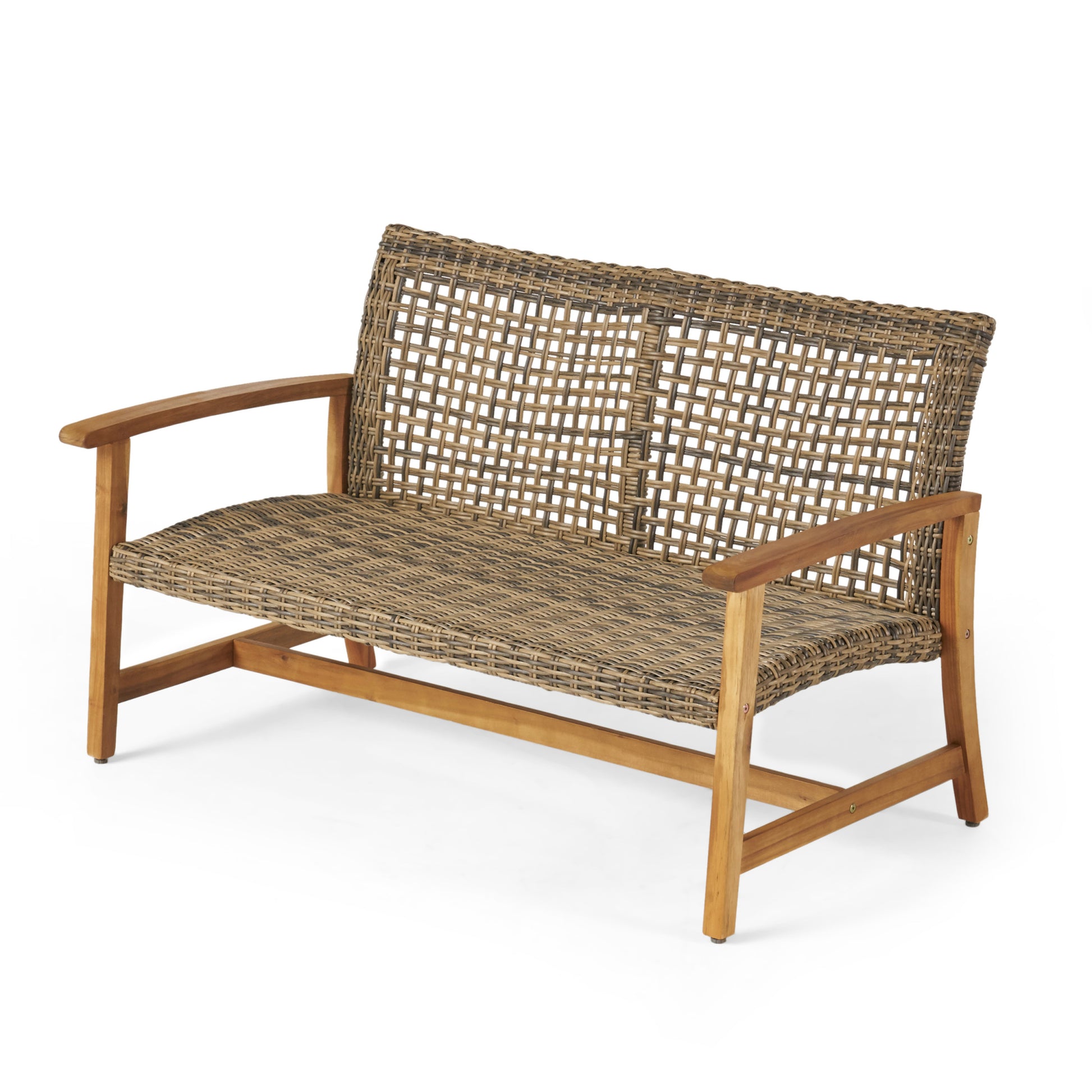 Hampton Wood Wicker Seat Natural Grey Acacia Wood