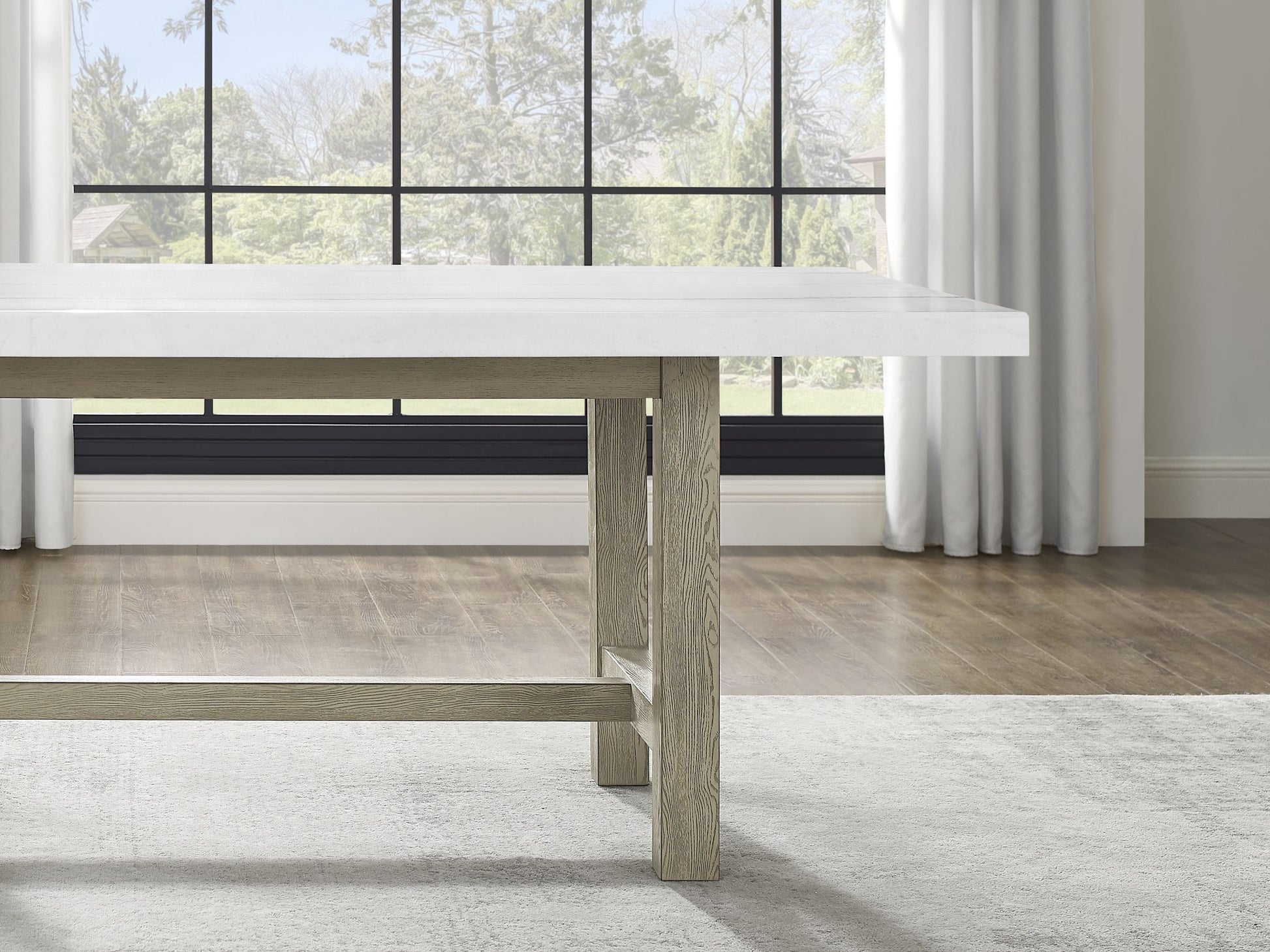 Carena Rectangular Table White White Wood