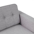 Right Chaise Lounge Light Grey Fabric 3 Seat