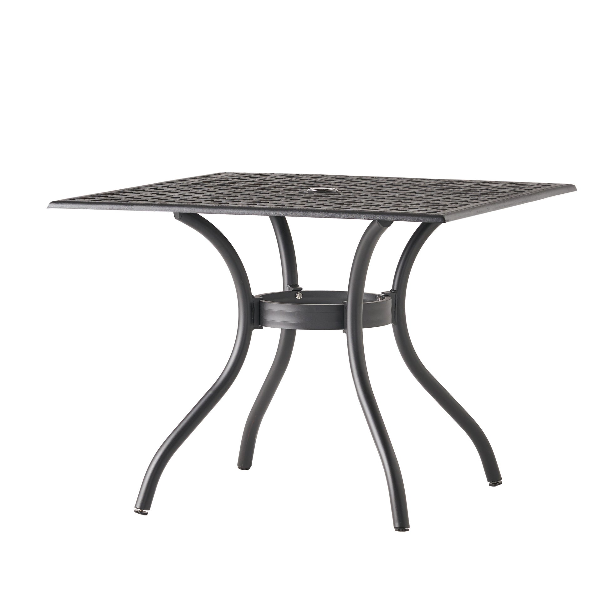 Cayman Arch Mesh I 39In Sq Table Black Aluminium