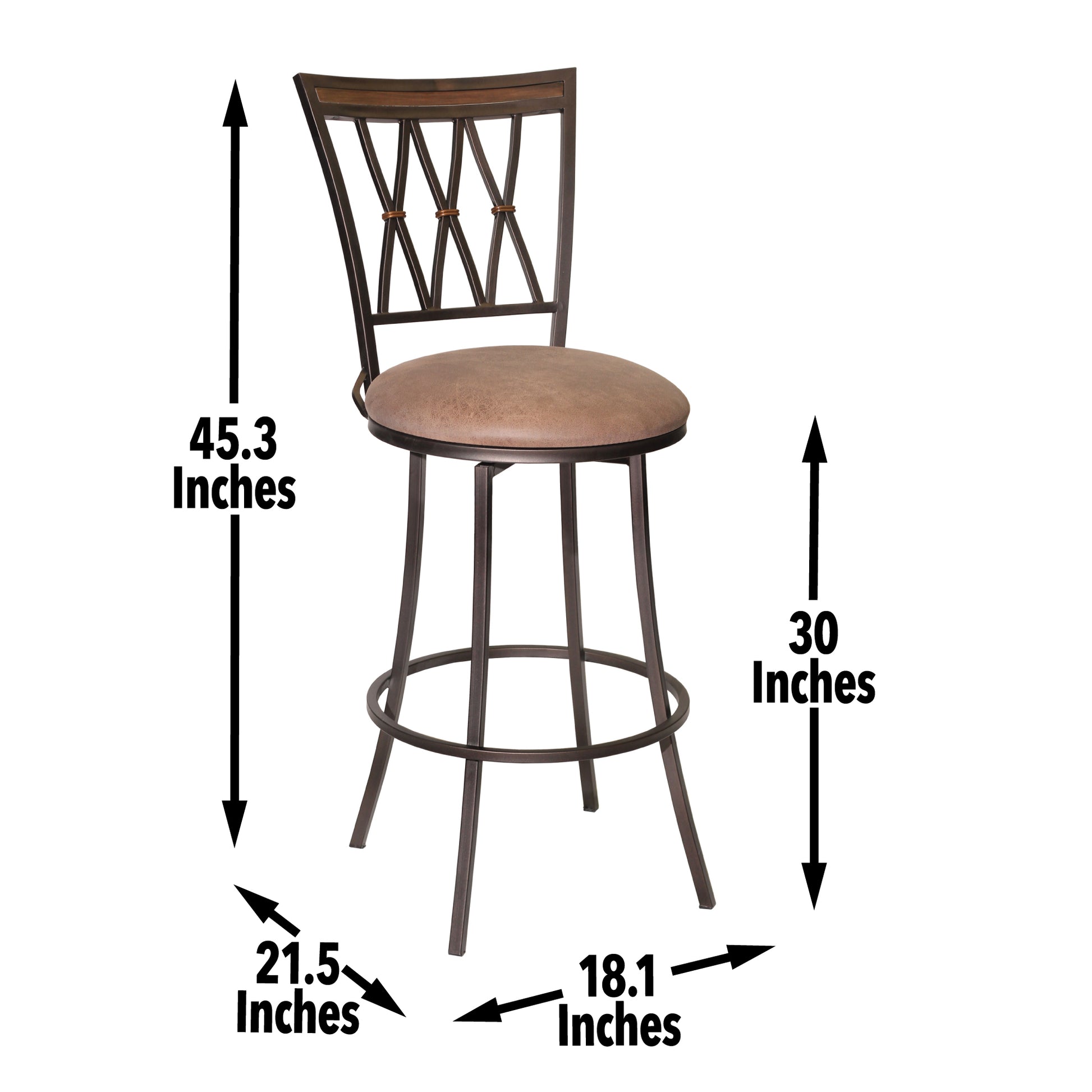 Sedona Swivel Barstool Dark Brown Dark Brown Wood