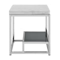 Aston White Marble Top End Table White White Marble