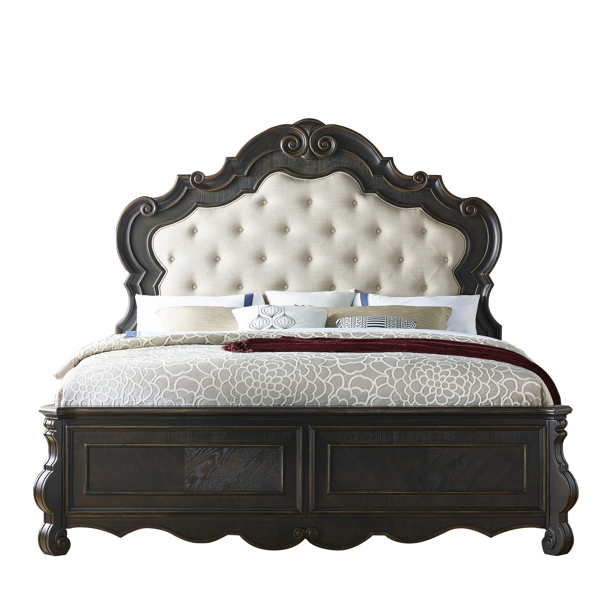 Rhapsody King Bed Dark Brown King Dark Brown Faux Leather