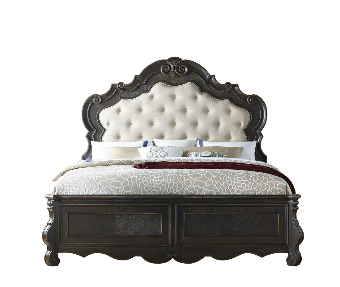 Rhapsody King Bed Dark Brown King Dark Brown Faux Leather