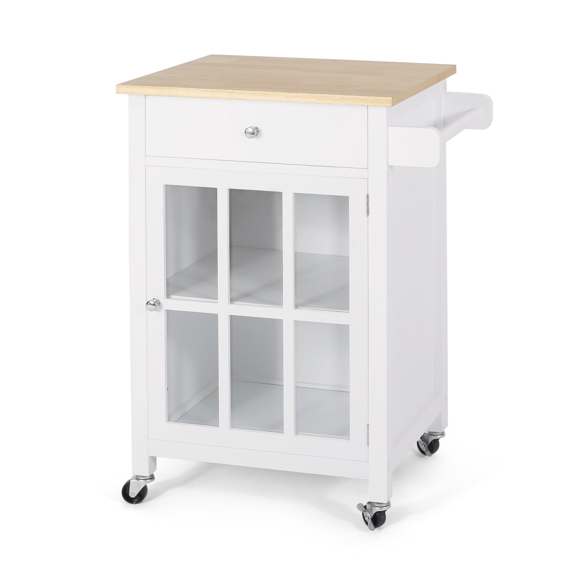 Kitchen Cart White Wood