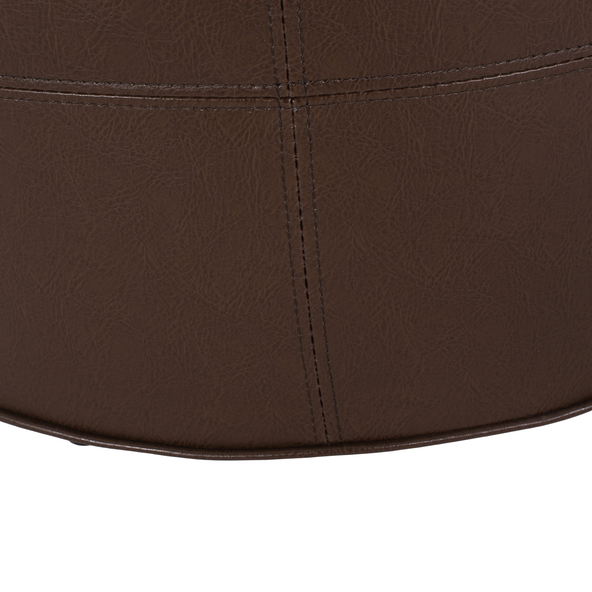 Ottoman Dark Brown Faux Leather