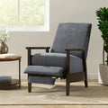 24.75'' Wide Wood Hand Manual Club Recliner Charcoal Fabric