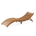 Lahaina Wood Foldable Chaise Lounge Brown Wood