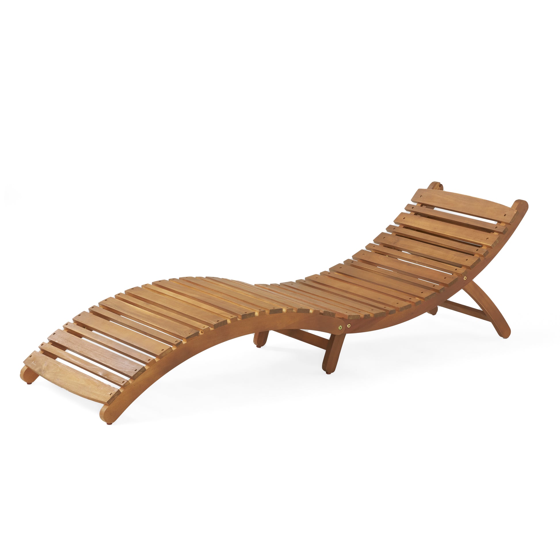 Lahaina Wood Foldable Chaise Lounge Brown Wood