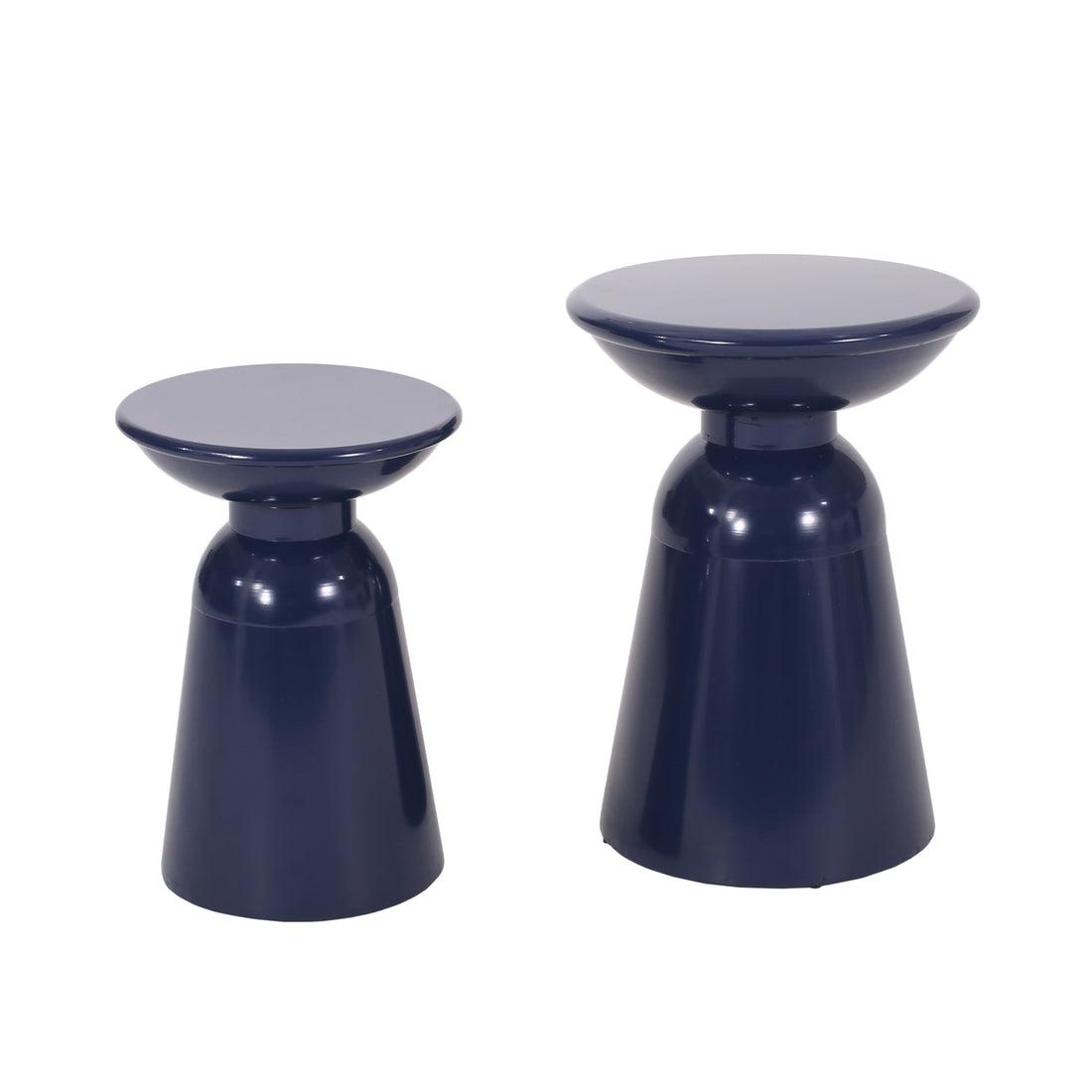 Metal S 2 End Table Navy Blue Iron