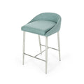 Counter Stool 2Pcs Set Blue Fabric