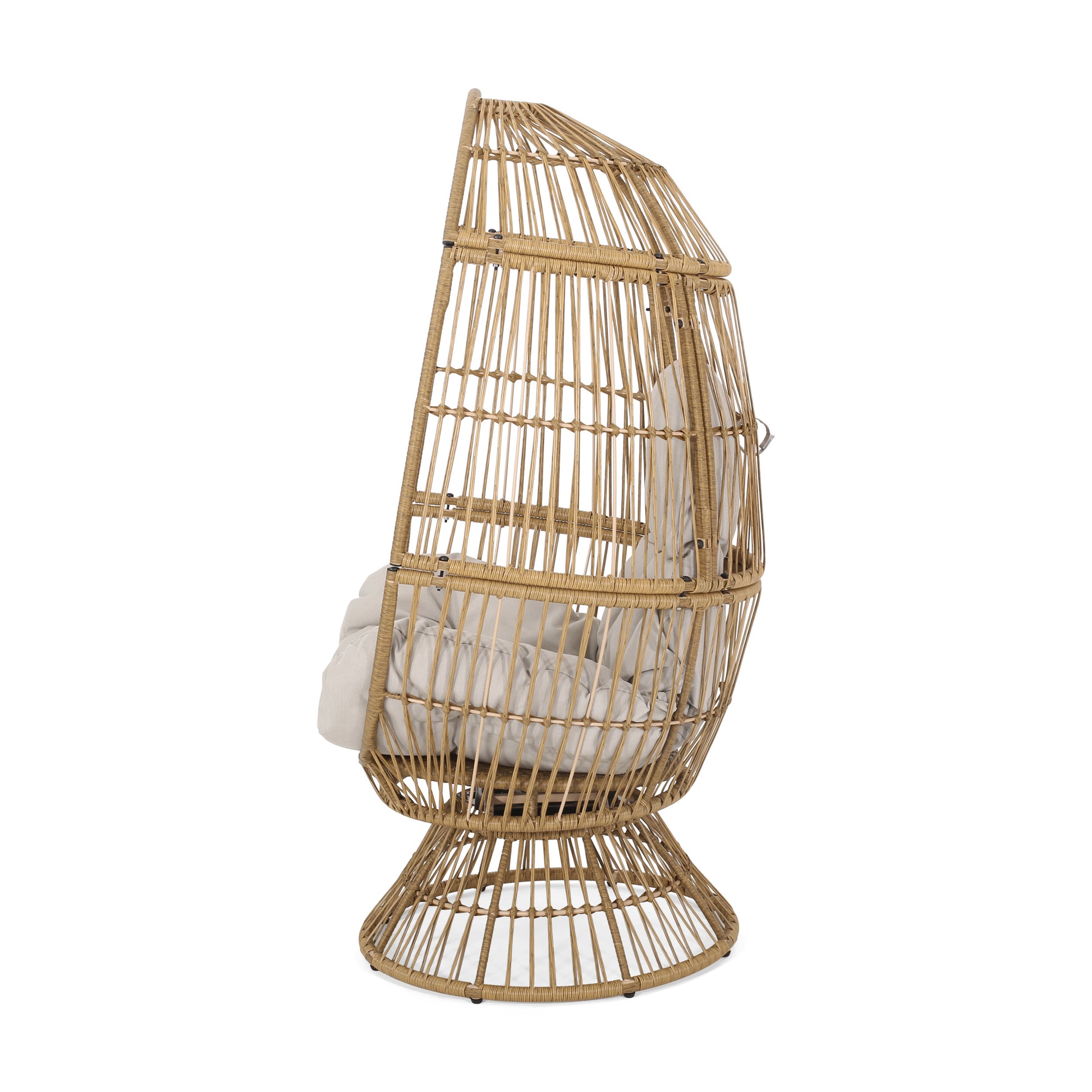 Reseda Swivel Patio Egg Chair Natural Fabric