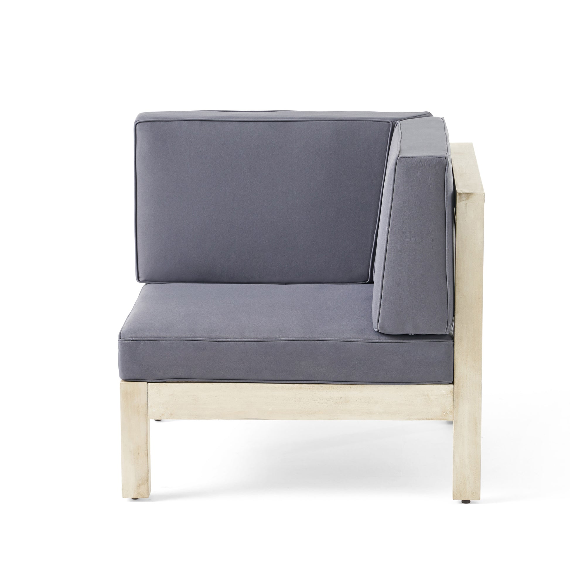 Brava X Back R Arm Chair. Light Grey Dark Grey Acacia Wood