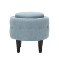 Chair Ottoman Light Blue Fabric