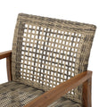 Hampton Wood Wicker Club Chair Set Of 2 Natural Grey Wood