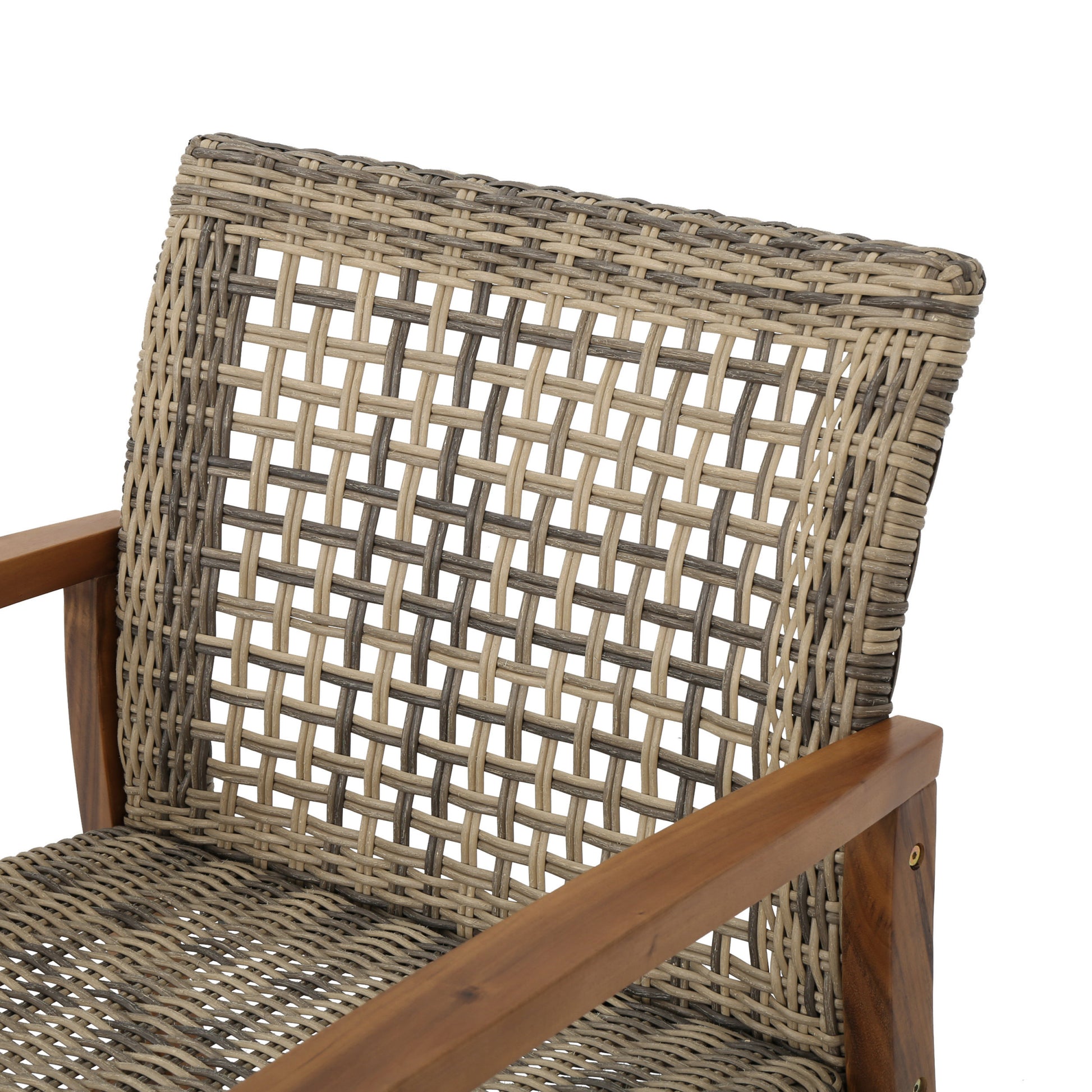 Hampton Wood Wicker Club Chair Set Of 2 Natural Grey Wood