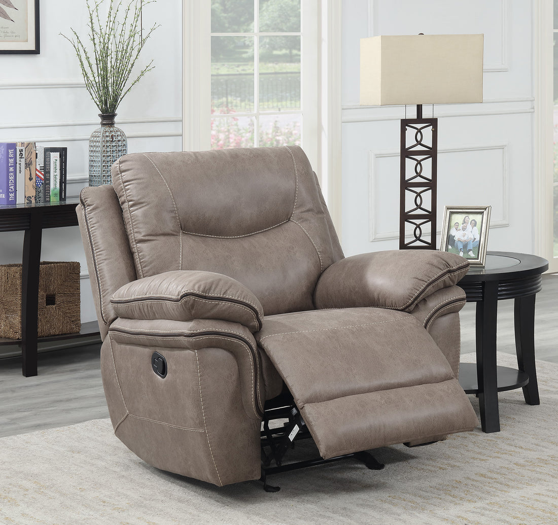 Isabella Recliner Chair Sand Light Brown Faux Leather