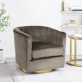 Swivel Arm Chair Grey Velvet