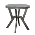 Alamo Round End Table Gray Gray Wood