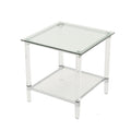 Square End Table Clear Glass Acrylic