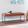 Ciarin Upholstered Hallway Bench Brown Brown Leather