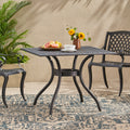 Cayman Arch Mesh I 39In Sq Table Black Aluminium