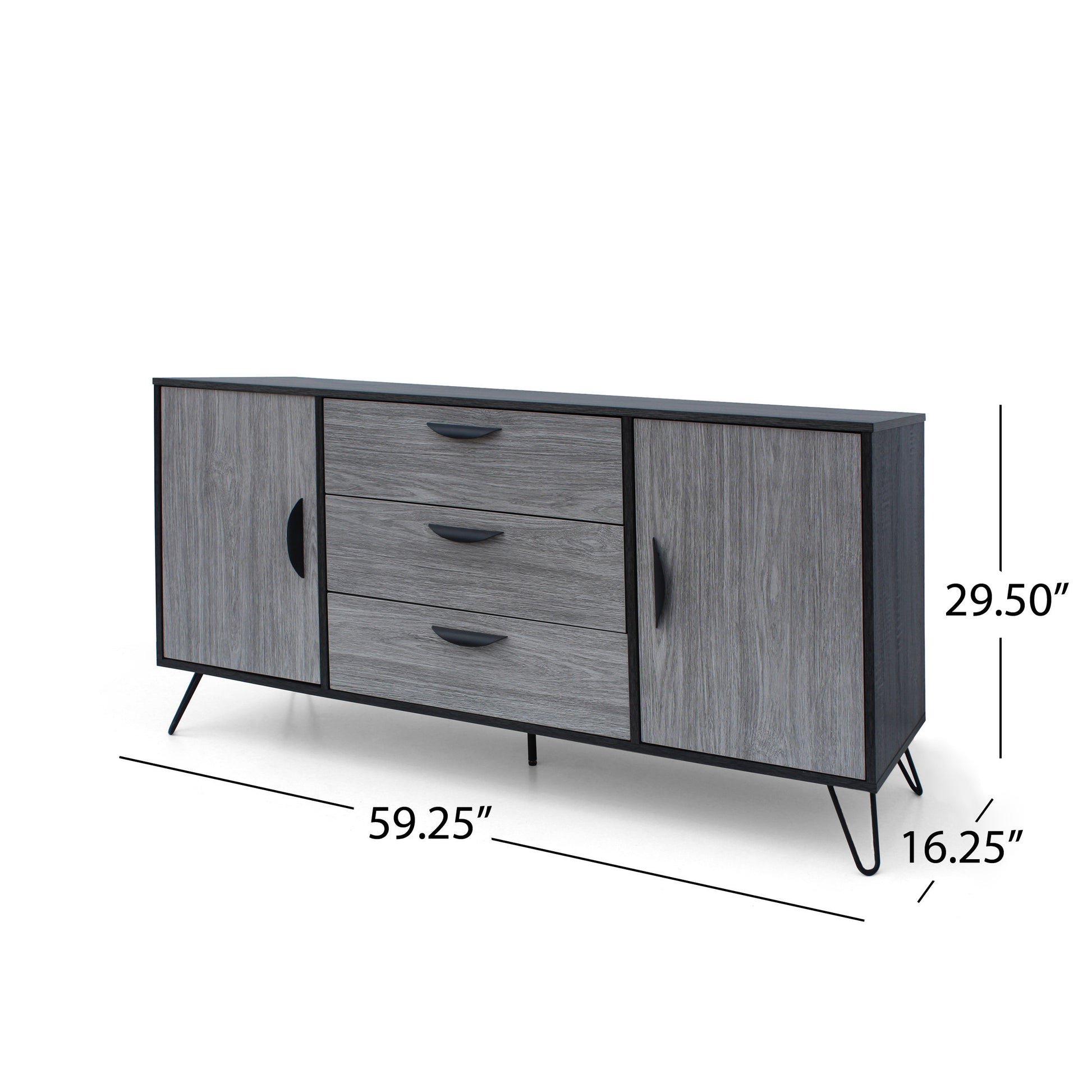 Multi Function Cabinet Grey Particle Board