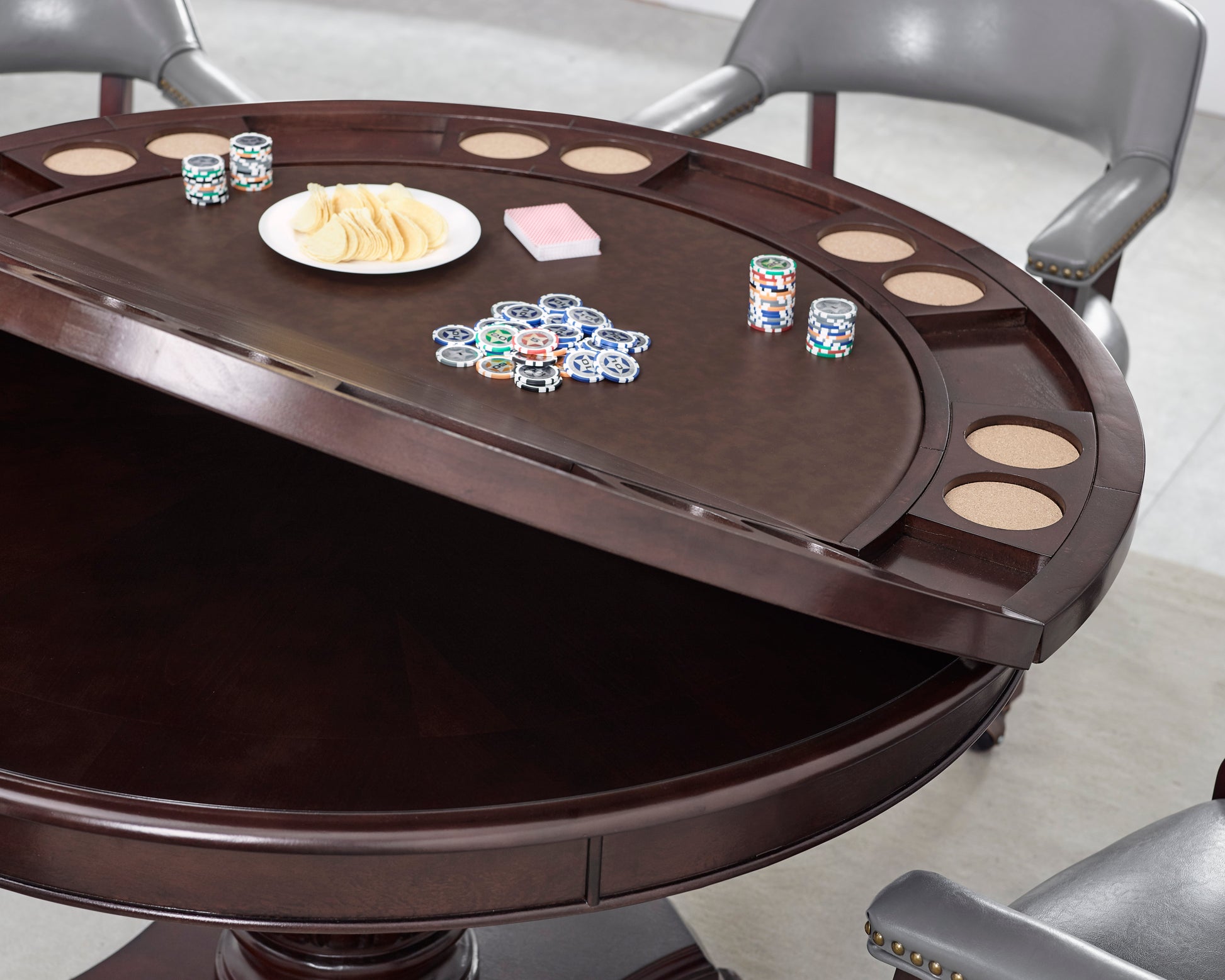 Tournament Dining And Game Table Dark Brown Dark Brown 39 Inches Or Less Wood