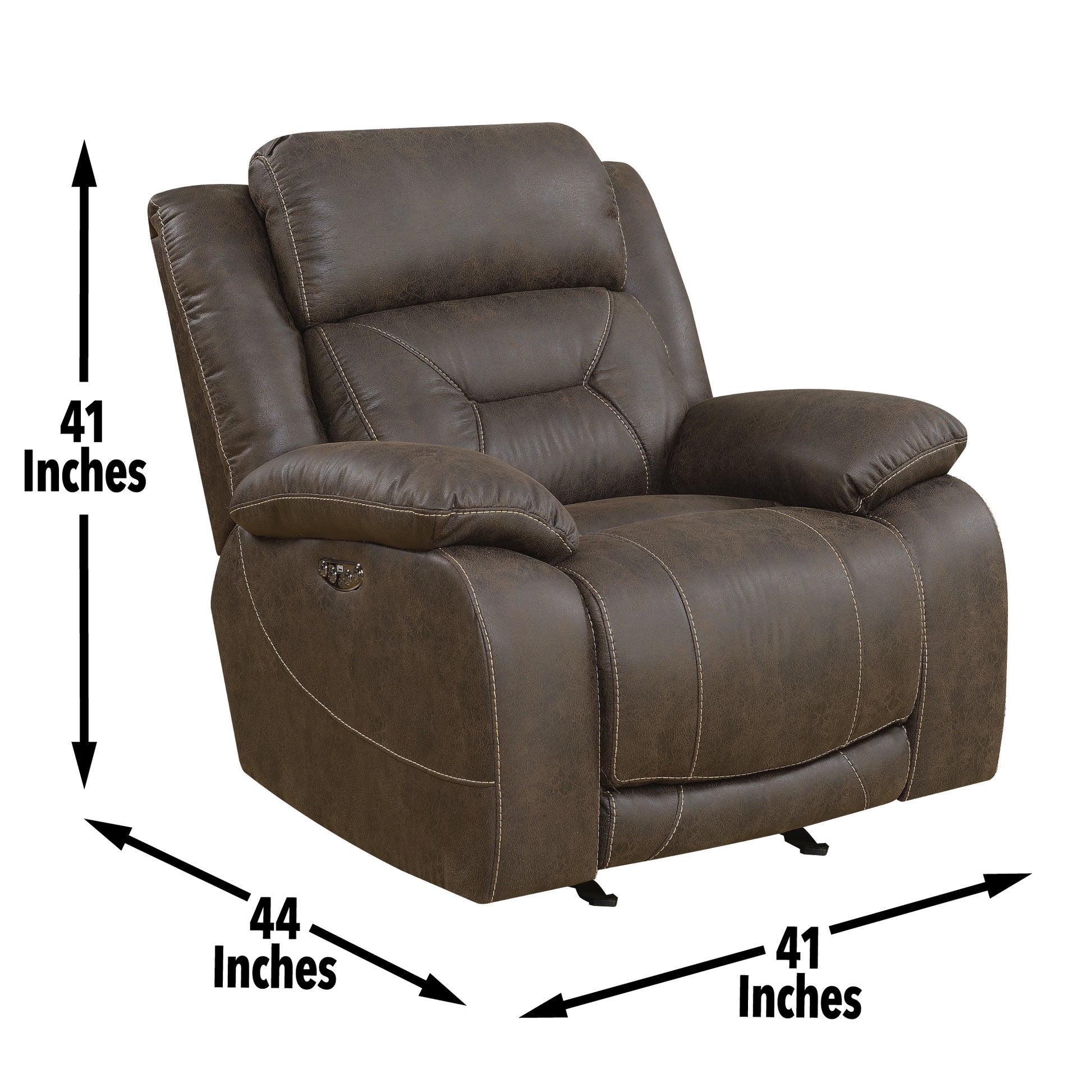 Aria Dual Power Recliner Brown Brown Fabric