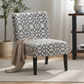 Accent Chair Grey Ivory Fabric