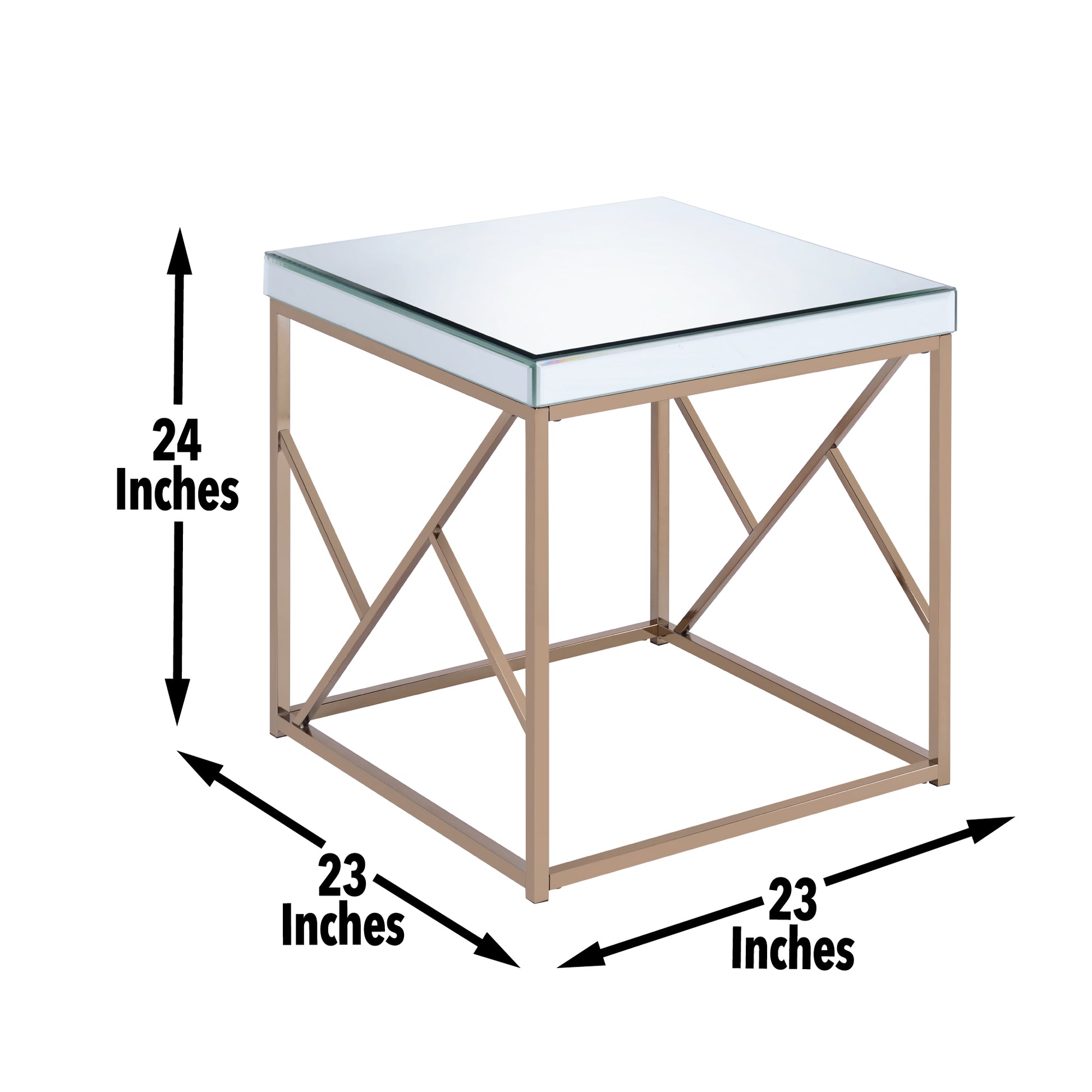 Evelyn End Table White White Iron