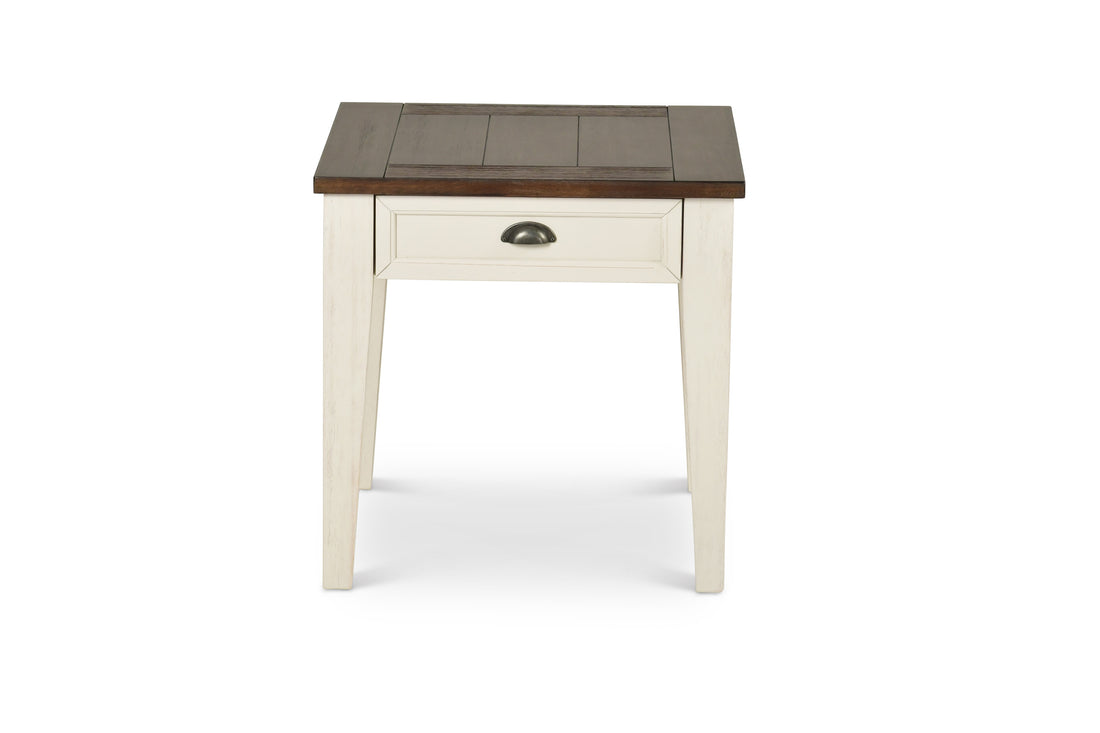 Cayla End Table Dark Oak White White Wood