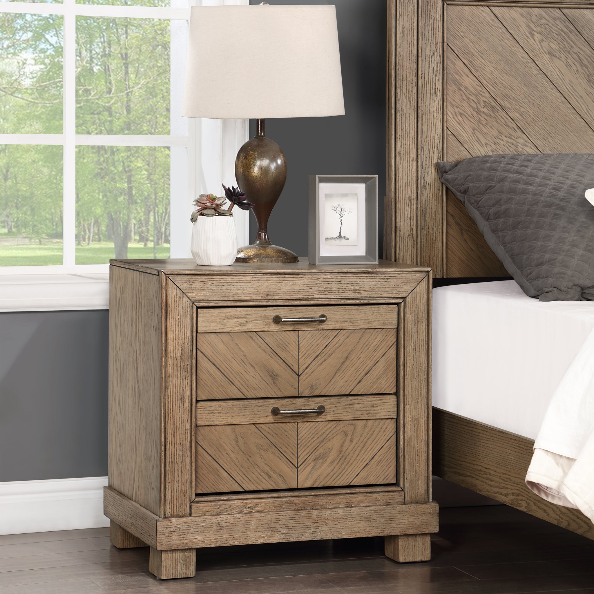 Montana Nightstand Sand Light Brown Wood