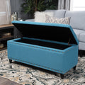 Storage Ottoman Teal Fabric