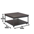 Prescott Lift Top Square Cocktail Table Brown Brown Iron