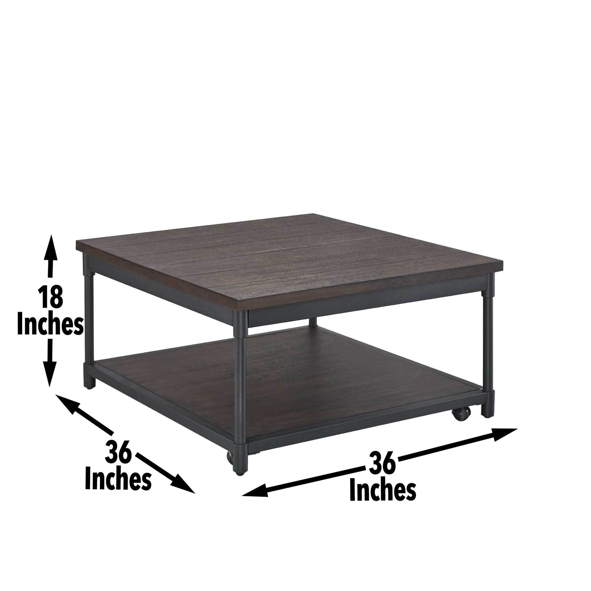 Prescott Lift Top Square Cocktail Table Brown Brown Iron