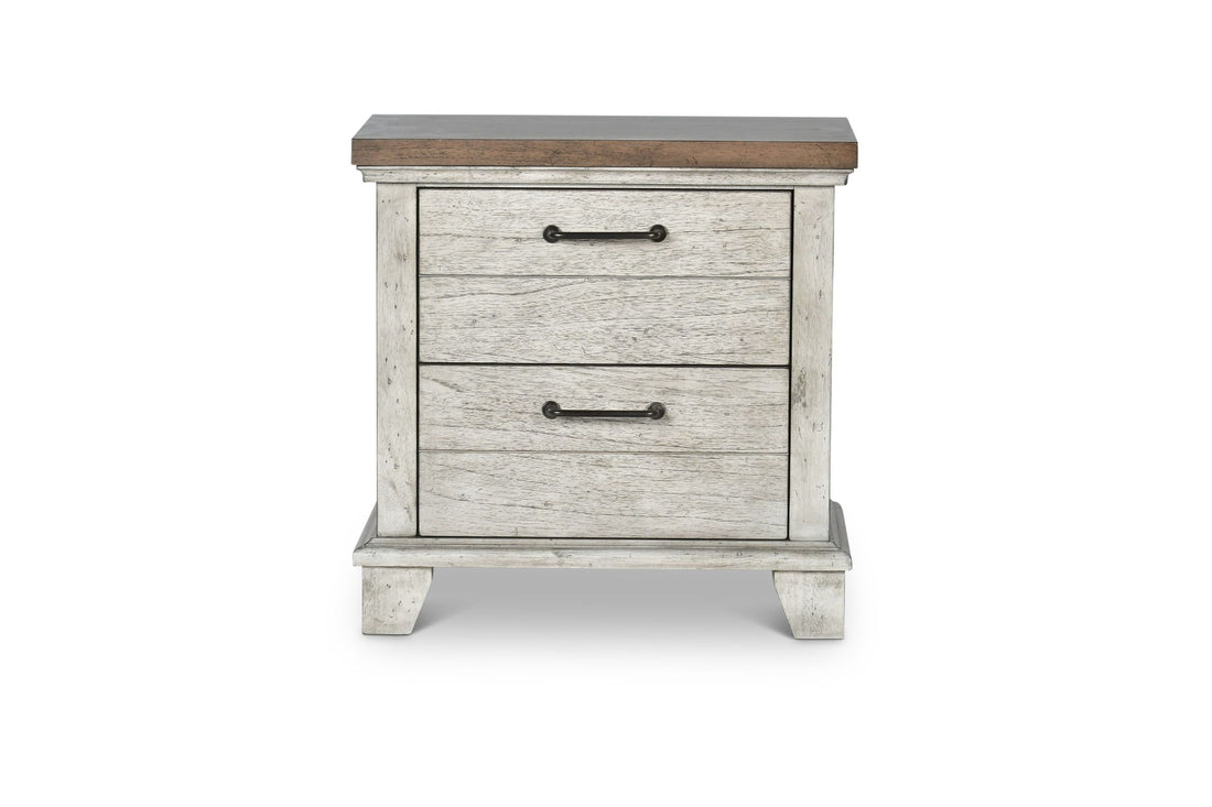 Bear Creek Nightstand Pearl Silver Silver White Wood