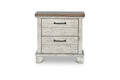 Bear Creek Nightstand Pearl Silver Silver White Wood